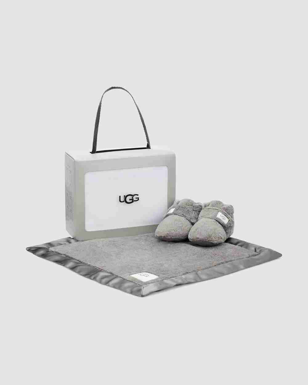 Baby Bixbee Bootie And Lovey Blanket Charcoal UGG