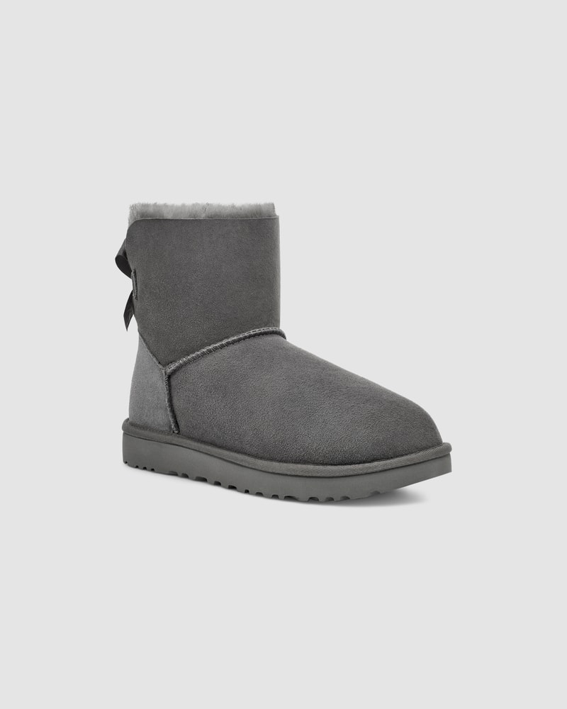 Gray uggs with bows on sale the back
