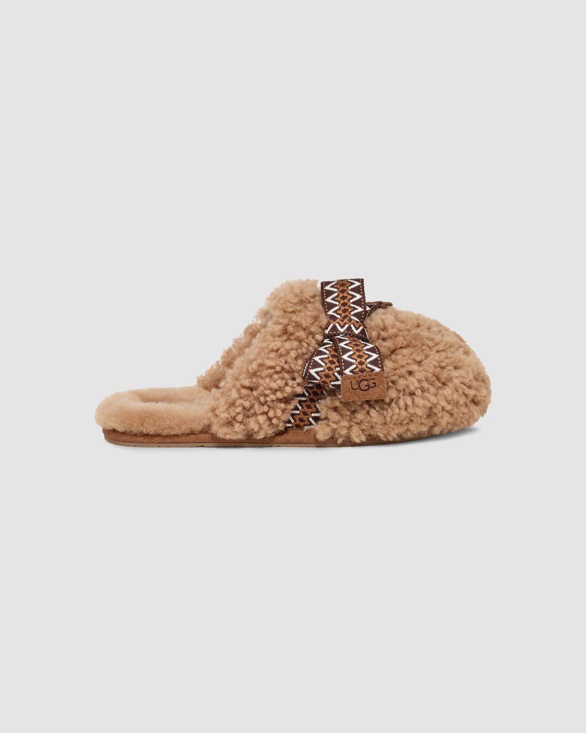 Women's Maxi Curly Sister Slide in Chestnut | Women's slippers and