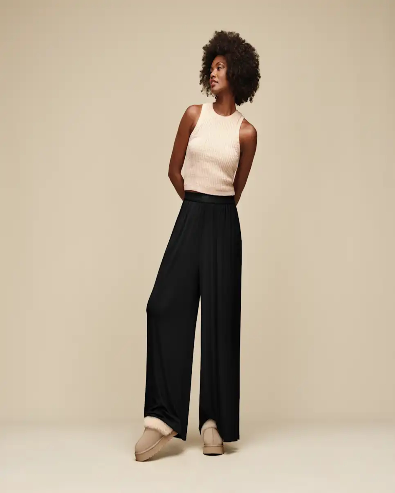 Imogen Wide Leg Pant Rib