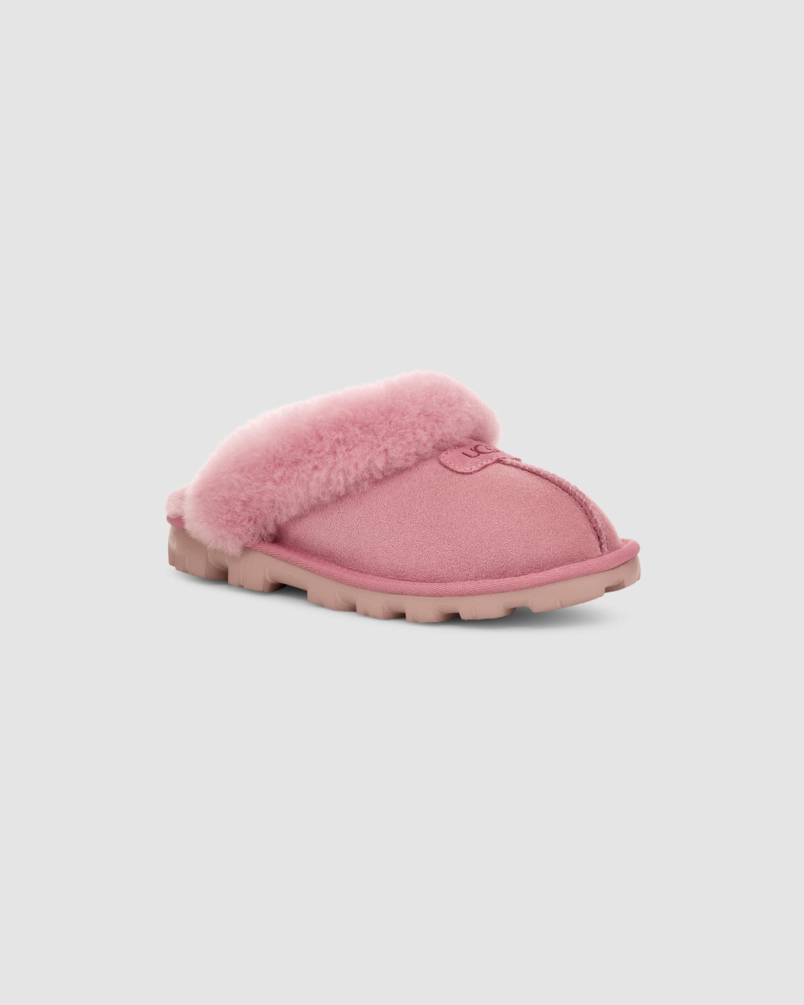 NIB on sale UGG WOMEN'S COQUETTE SUEDE SHEARLING SLIPPERS WILDFLOWER PINK 6